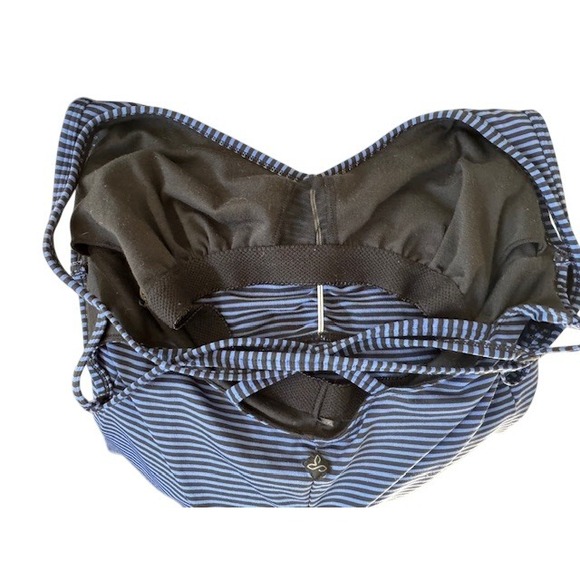 Prana Dress Women's Blue Striped Sleeveless Criss Cross Back Midi - Small - Picture 9 of 9